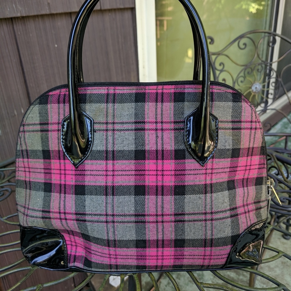 Hot Pink plaid handbag